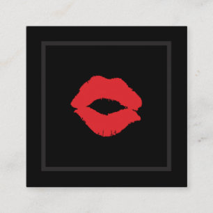 Lipstick Kiss Makeup Artist Square Business Card