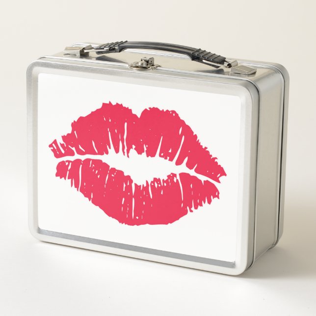 Lipstick Kiss Metal Lunch Box (Front)
