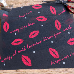 Lipstick Kiss Pattern Valentines Day Tissue Paper