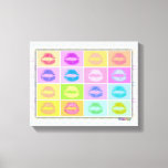 Lipstick KISS Pop Art Gallery Wrapped Canvas<br><div class="desc">A Bevy of Pop Art Style KISSES,  Lipstick Kisses! Lips in a rainbow of colours on a Gallery Wrapped Canvas - Ready to hang,  no frame needed! Perfect for a girls bedroom,  a bathroom or a little home decor kitsch! Choose your background colour and pick your size!</div>