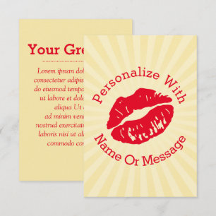 Lipstick Kiss (red) Flat Card Invite