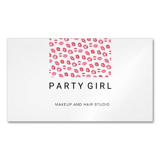 Lipstick Kiss / Salon Magnetic Business Card (Front)