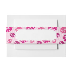 Lipstick Kiss Shape Print Pattern Invitation Belly Band