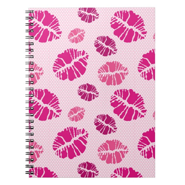 Lipstick Kiss Shape Print Pattern Notebook (Front)