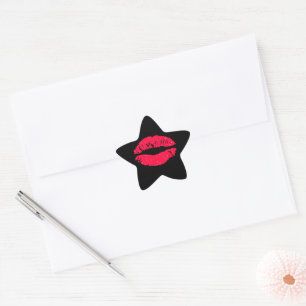 Lipstick Kiss Star Sticker