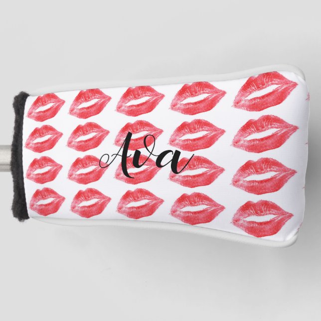 Lipstick kisses golf head cover (Front)