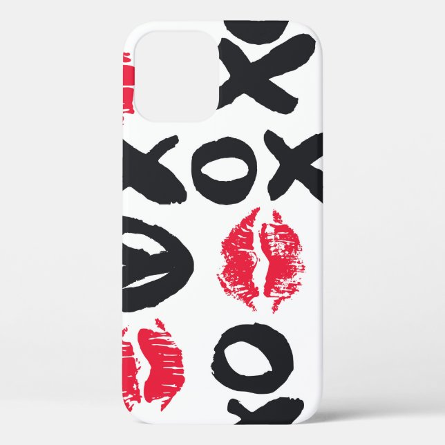 Lipstick Kisses Hearts Seamless Background Case-Mate iPhone Case (Back)