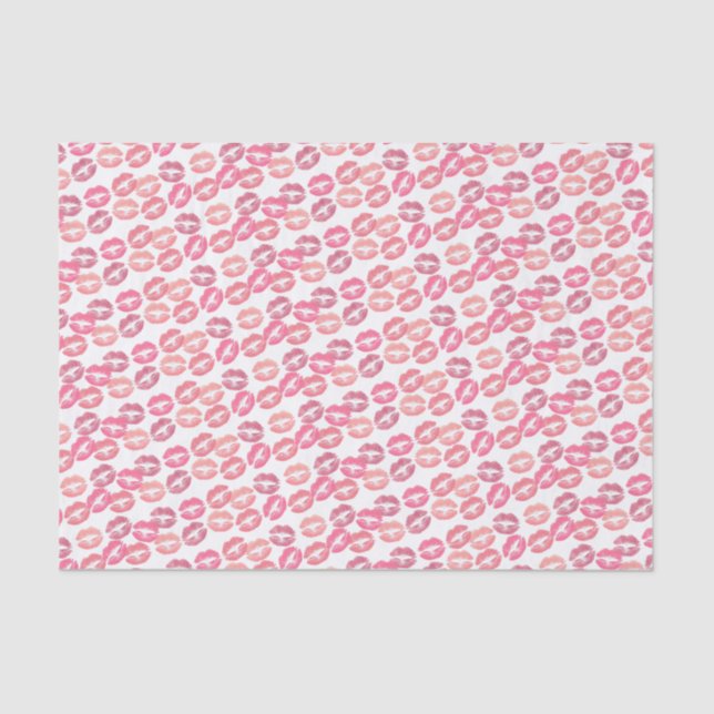 Lipstick Kisses in Shades of Pink Tissue Paper (Front)