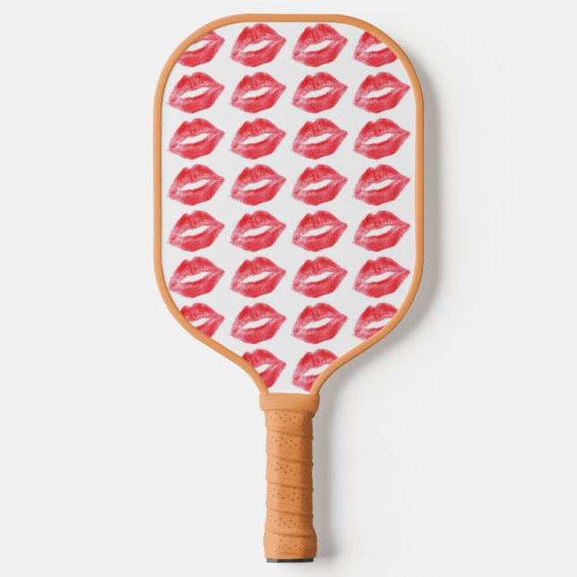 Lipstick kisses pickleball paddle (Front)