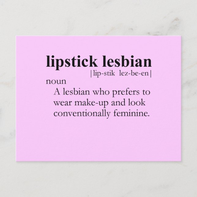 LIPSTICK LESBIAN (definition) Postcard (Front)