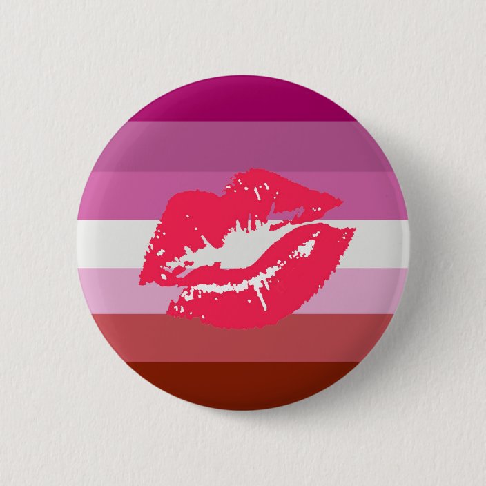 Lipstick Lesbian Flag 6 Cm Round Badge Uk