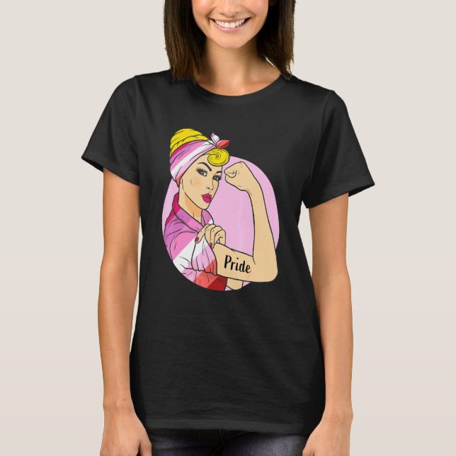 Lipstick Lesbian Flag Lgbt Gay Pride Month Lipstic T-Shirt (Front)