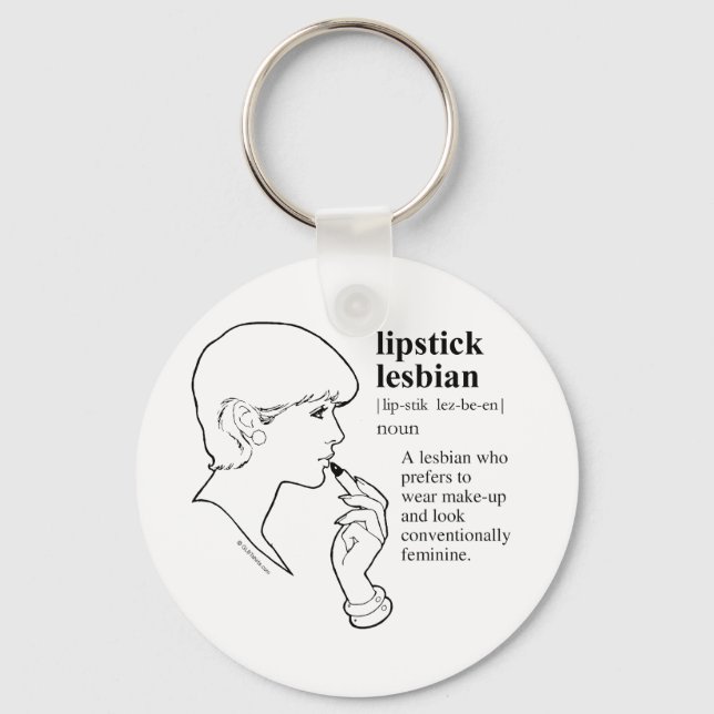 LIPSTICK LESBIAN KEY RING (Front)