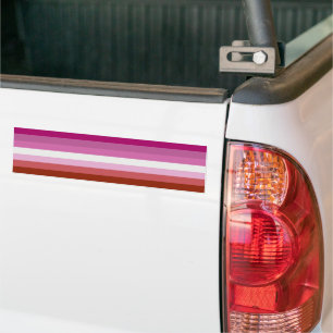 Lipstick Lesbian Pride Colours - Bumper Sticker