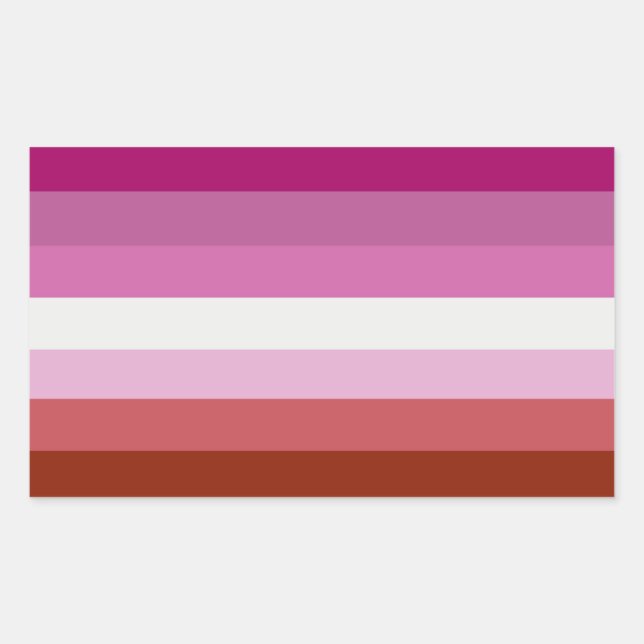 Lipstick Lesbian Pride Colours - Rectangular Sticker (Front)