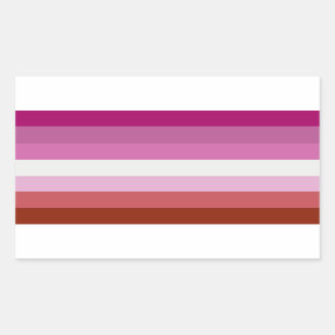 Lipstick Lesbian Pride Colours - Rectangular Sticker