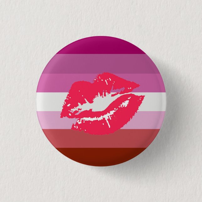 Lipstick Lesbian Pride Flag 3 Cm Round Badge (Front)