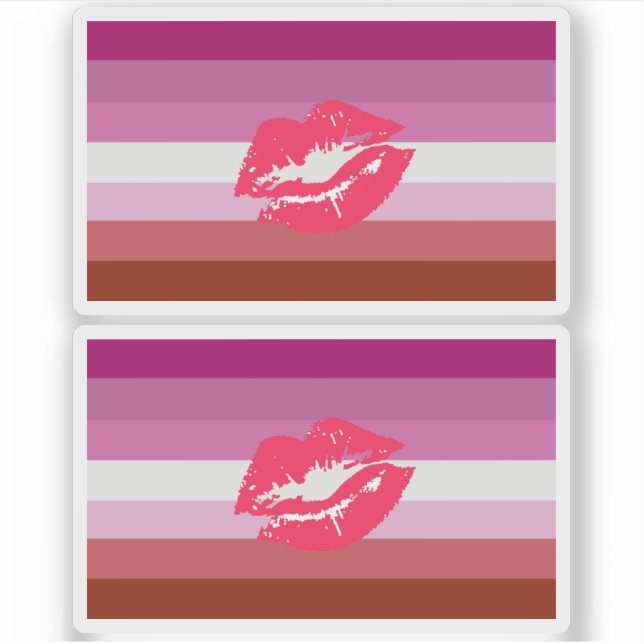 Lipstick Lesbian Pride Flag and Lips (Front)