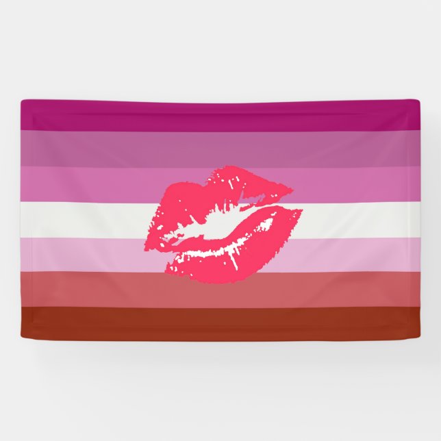 Lipstick Lesbian Pride Flag Banner (Horizontal)