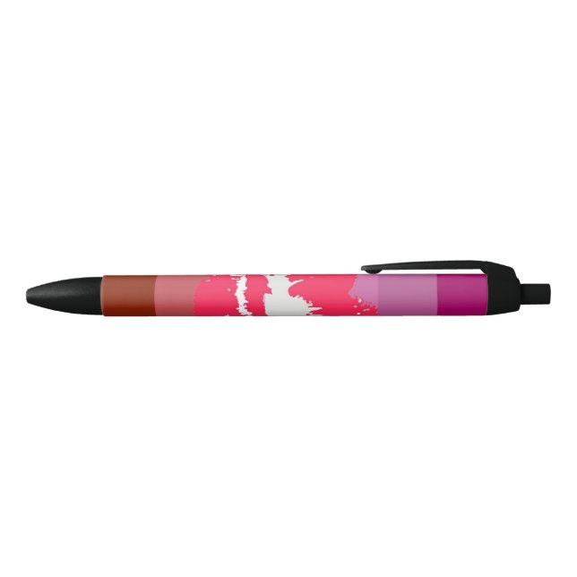 Lipstick Lesbian Pride Flag Black Ink Pen (Top)