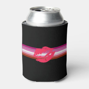 Lipstick Lesbian Pride Flag Can Cooler