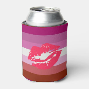 Lipstick Lesbian Pride Flag Can Cooler