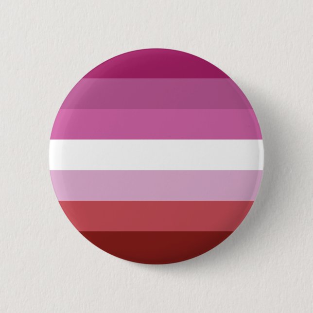 Lipstick Lesbian | Pride Flag Design | Stripes | 6 Cm Round Badge (Front)