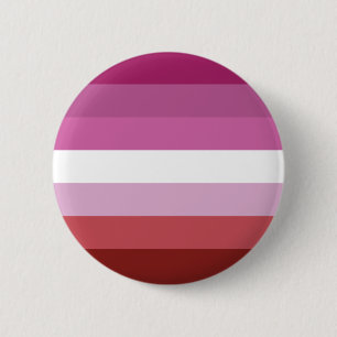 Lipstick Lesbian   Pride Flag Design   Stripes   6 Cm Round Badge