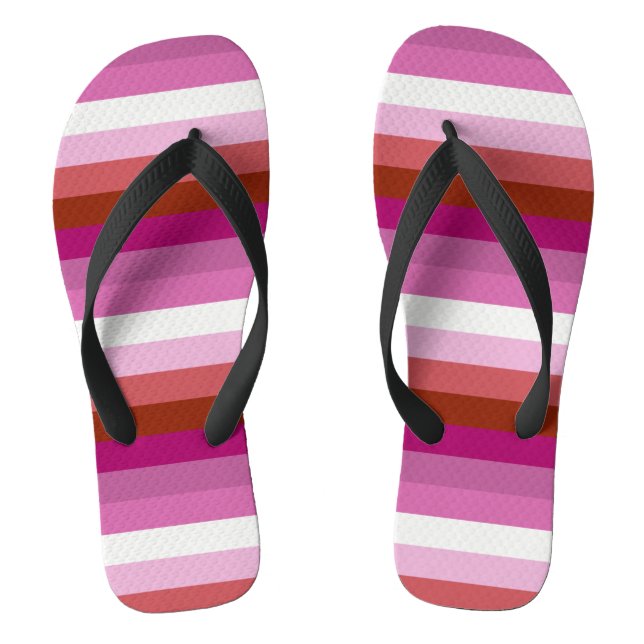 Lipstick Lesbian Pride flag Flip Flops (Footbed)