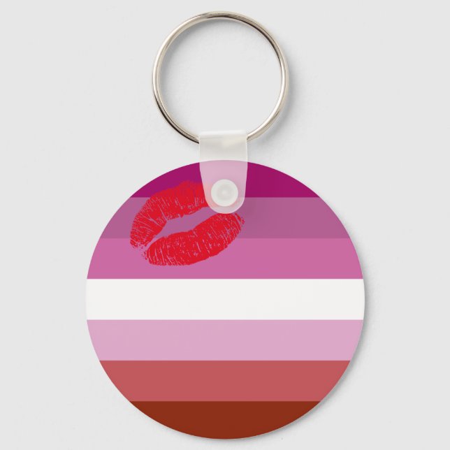 Lipstick Lesbian Pride Flag Key Ring (Front)