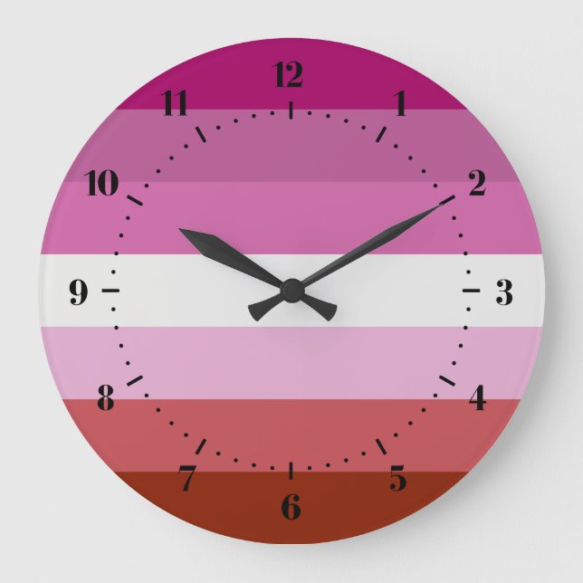 Lipstick Lesbian Pride flag Large Clock (Front)