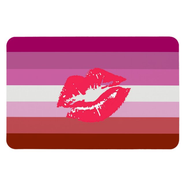 Lipstick Lesbian Pride Flag Magnet (Horizontal)