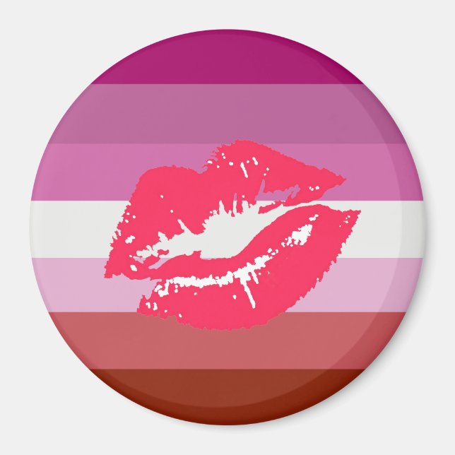 Lipstick Lesbian Pride Flag Magnet (Front)