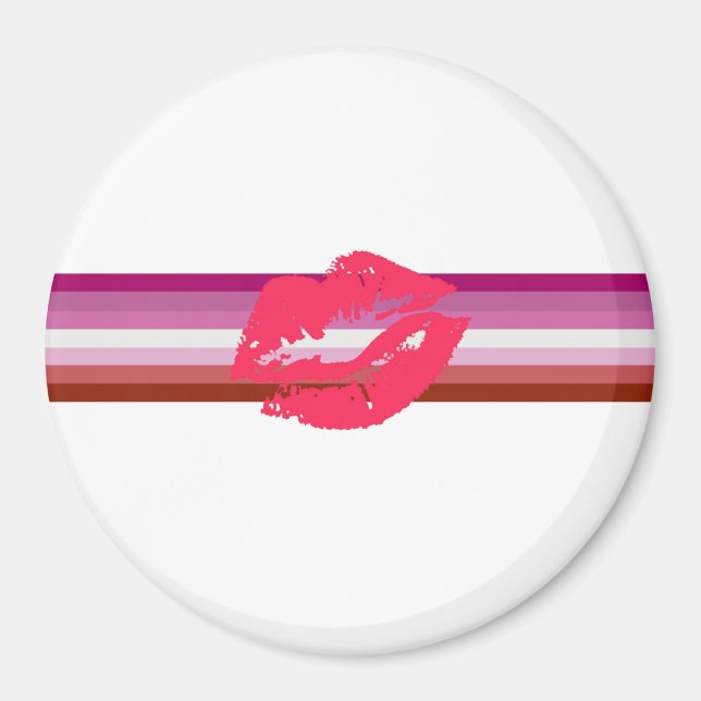 Lipstick Lesbian Pride Flag Magnet (Front)