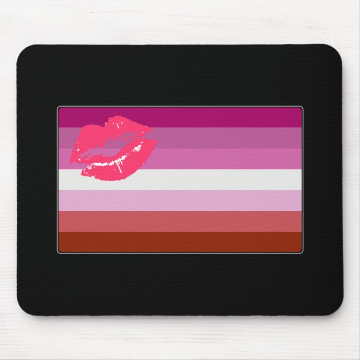 Lipstick Lesbian Pride Flag Mouse Mat Uk