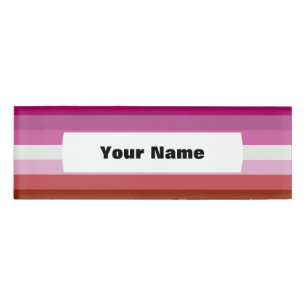 Lipstick lesbian pride flag name tag