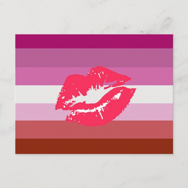 Lipstick Lesbian Pride Flag Postcard (Front)