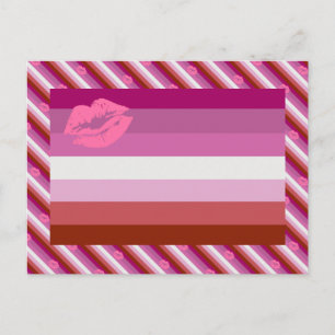 Lipstick Lesbian Pride Flag Postcard