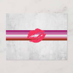 Lipstick Lesbian Pride Flag Postcard
