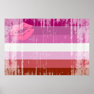 Lipstick Lesbian Pride Flag Poster