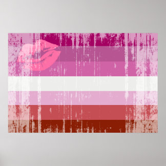 Lipstick Lesbian Pride Flag Poster