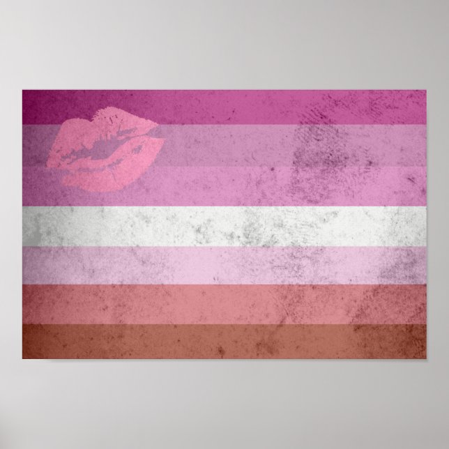 Lipstick Lesbian Pride Flag Poster (Front)