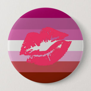 LIPSTICK LESBIAN PRIDE FLAG STRIPES DESIGN - 2014 10 CM ROUND BADGE