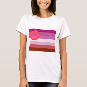 Lipstick Lesbian Pride Flag T-Shirt