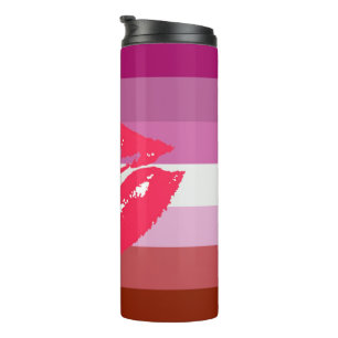 Lipstick Lesbian Pride Flag Thermal Tumbler