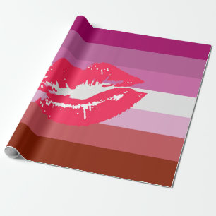 Lipstick Lesbian Pride Flag Wrapping Paper