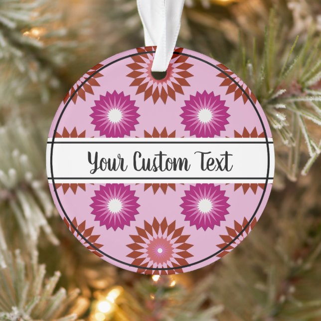 Lipstick lesbian pride pink flower pattern ornamen ornament (Tree)