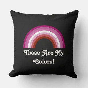 Lipstick Lesbian pride rainbow Throw Pillow