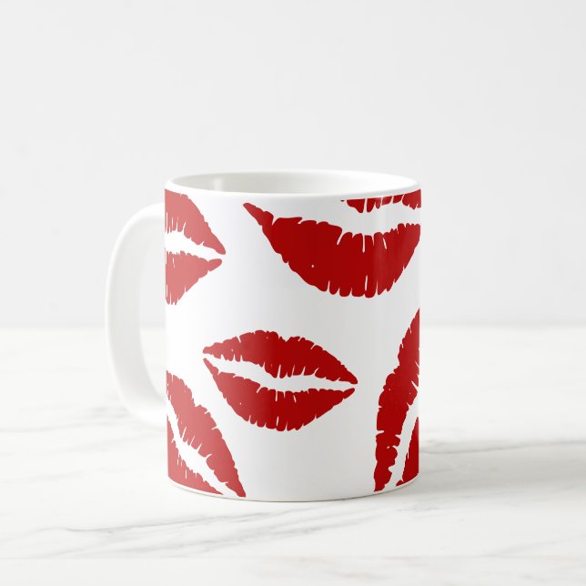 Lipstick Lips all over print Coffee Mug (Front Left)