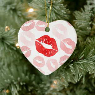 Lipstick Lips Ceramic Tree Decoration